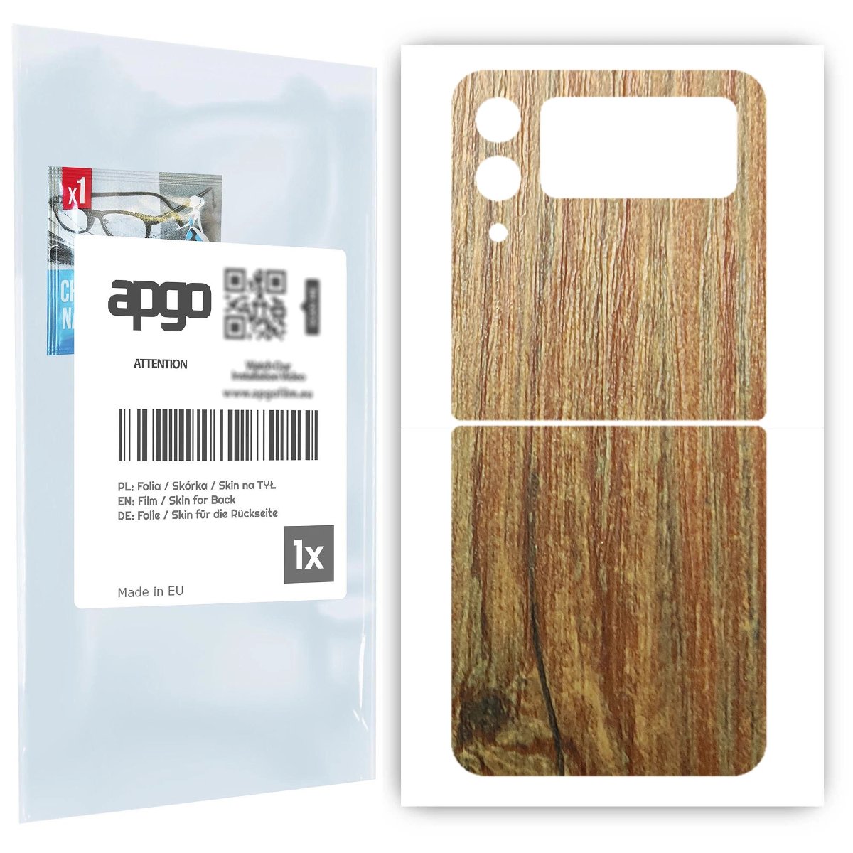 Folia naklejka skórka strukturalna na TYŁ do Samsung Galaxy Z Flip 3 -  Drewno Sosna Antyczna - apgo SKINS
