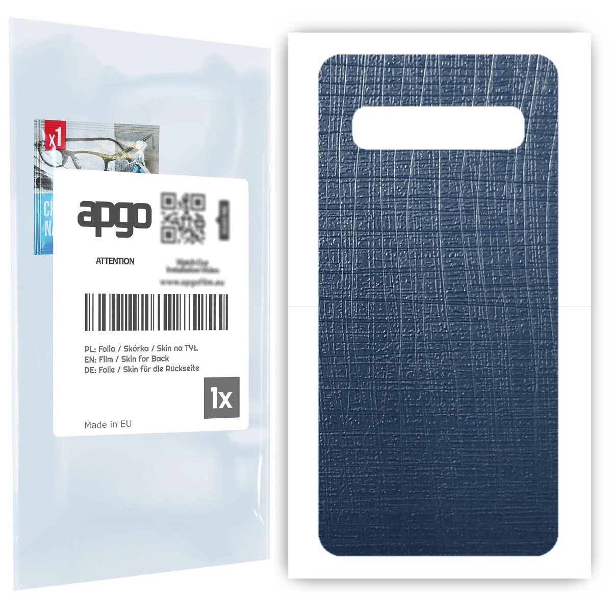 Folia naklejka skórka strukturalna na TYŁ do Samsung Galaxy S10 5G -  Tkanina Granatowa - apgo SKINS