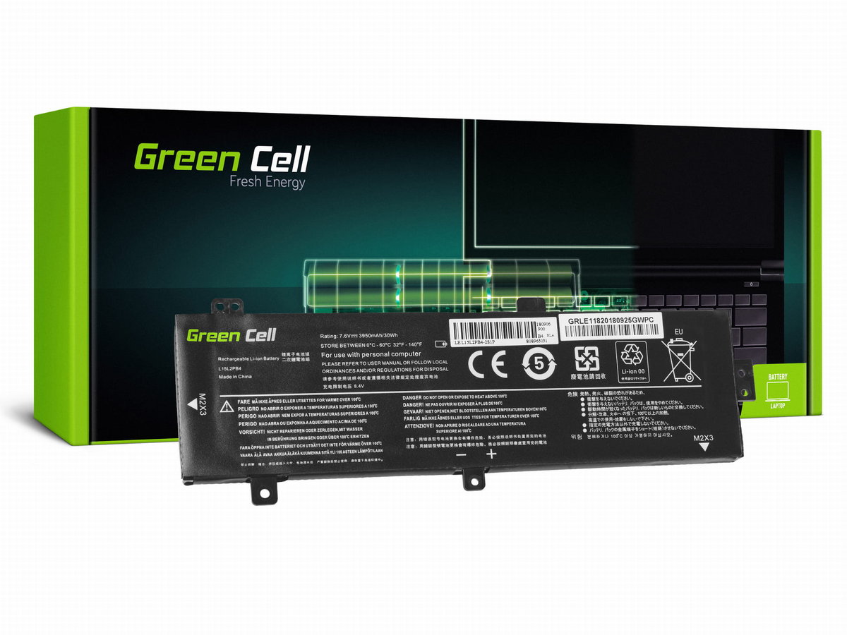 Green Cell Bateria L15C2PB3 L15L2PB4 L15M2PB3 L15S2TB0 do Lenovo Ideapad 310-15IAP 310-15IKB 310-15ISK 510-15IKB 510-15ISK 3950.0mAh 7.6V ) LE118