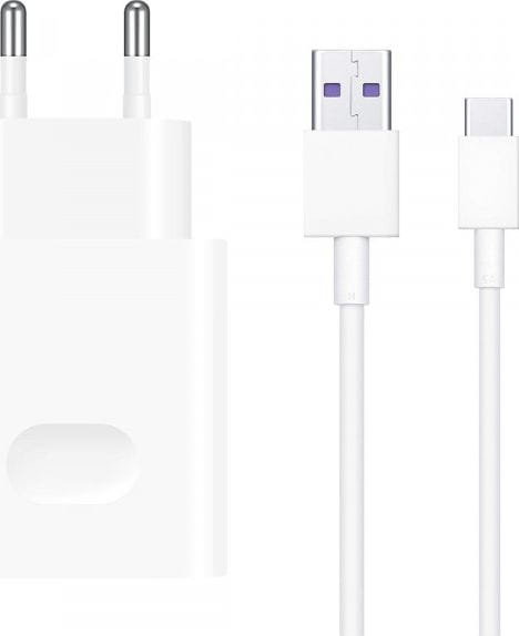 Huawei Ładowarka sieciowa SuperCharge HW-100225E00 22,5W USB-A + kabel USB-C 1m, biała 6972453166326