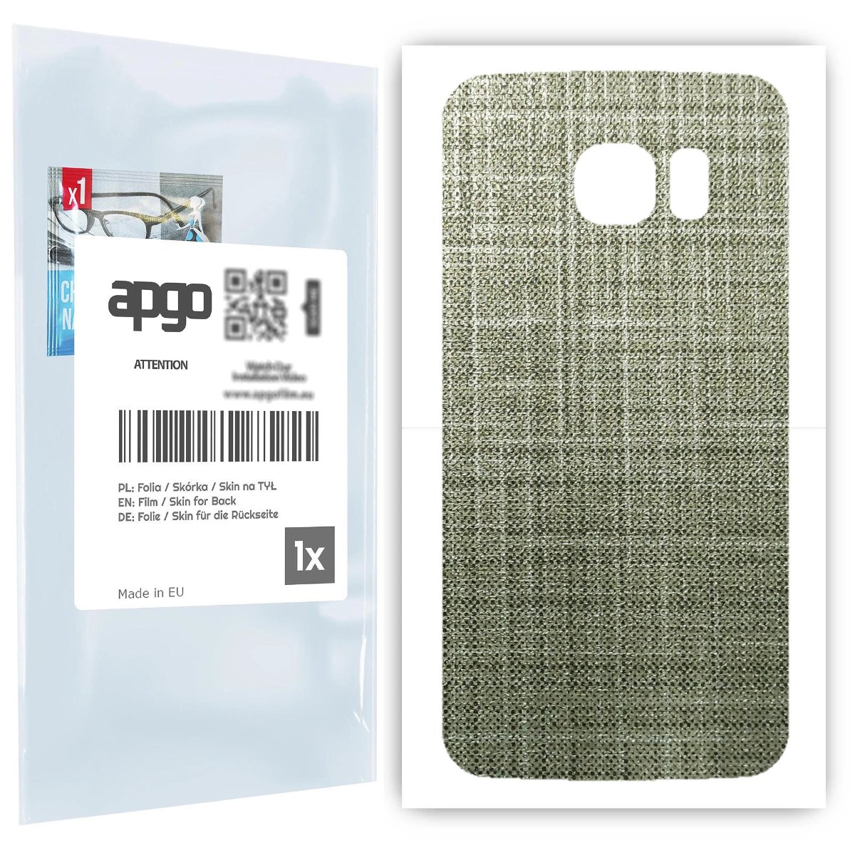 top Folia naklejka skórka strukturalna na TYŁ do Samsung Galaxy S6 Edge SM-G925F -  Tkanina Lniana - apgo SKINS