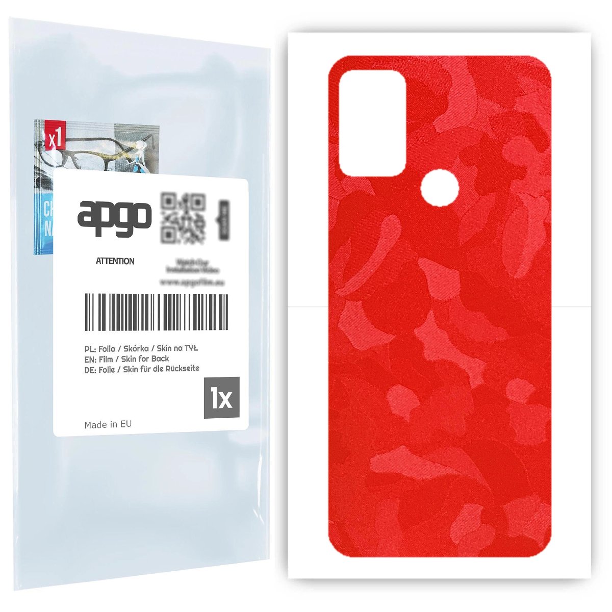 Folia naklejka skórka strukturalna na TYŁ do Motorola G50 5G -  Moro | Camo Czerwony - apgo SKINS