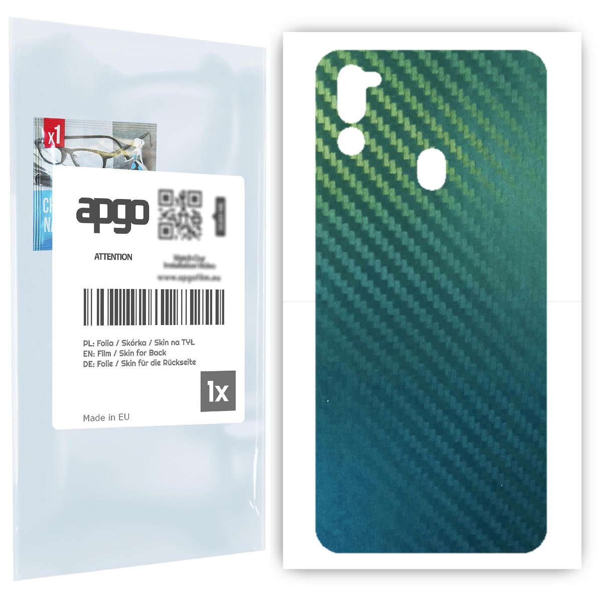 Folia naklejka skórka strukturalna na TYŁ do Samsung Galaxy M21 2021 -  Carbon Kameleon CAKA1 - apgo SKINS