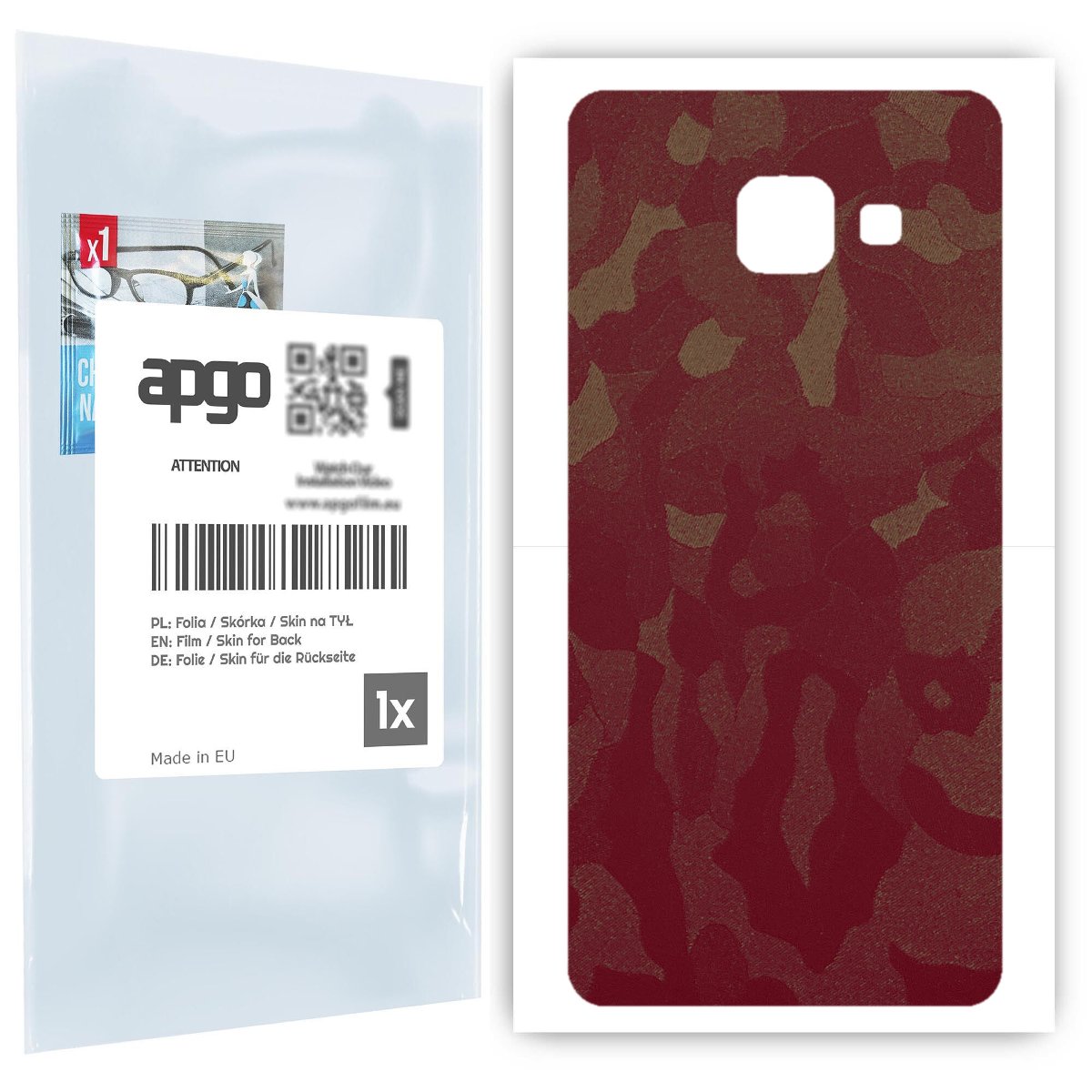 Folia naklejka skórka strukturalna na TYŁ do Samsung Galaxy A3 2016 A310F -  Moro | Camo Bordowy - apgo SKINS