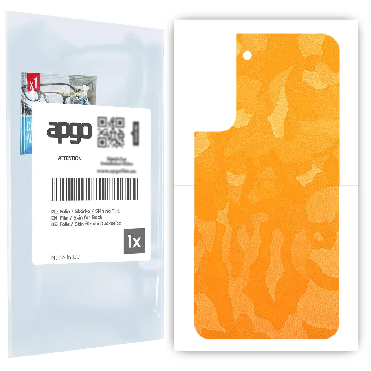 Folia naklejka skórka strukturalna na TYŁ do Samsung Galaxy S22 Plus -  Moro | Camo Żółty - apgo SKINS