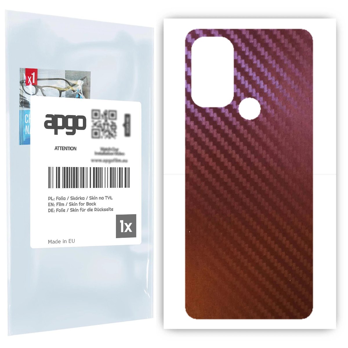 Folia naklejka skórka strukturalna na TYŁ do Motorola Moto G60s -  Carbon Kameleon CAKA5 - apgo SKINS