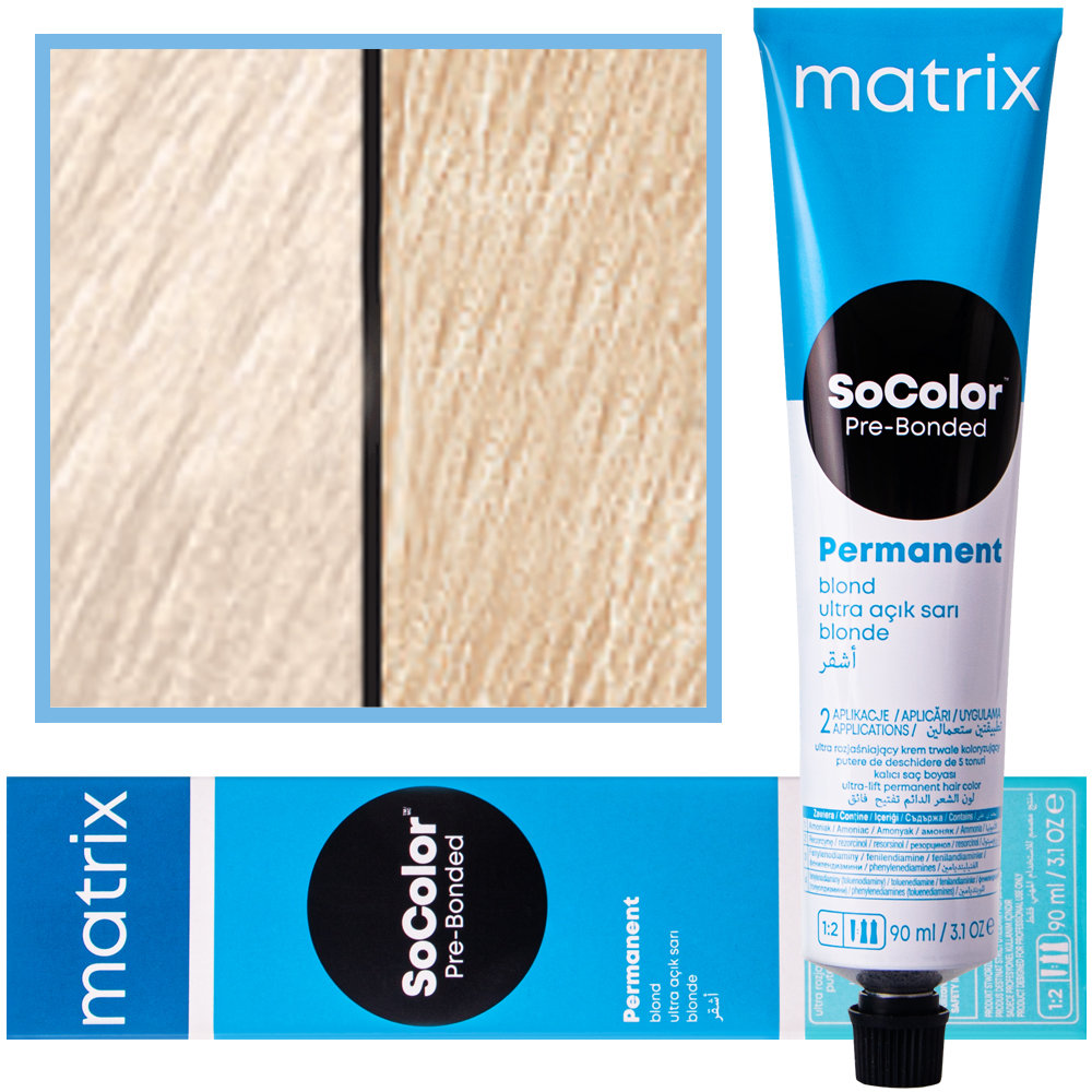Matrix SoColor, ekstra rozjaśniająca farba do włosów z technologią Pre-Bonded, 90ml | Kolor: UL-NV+