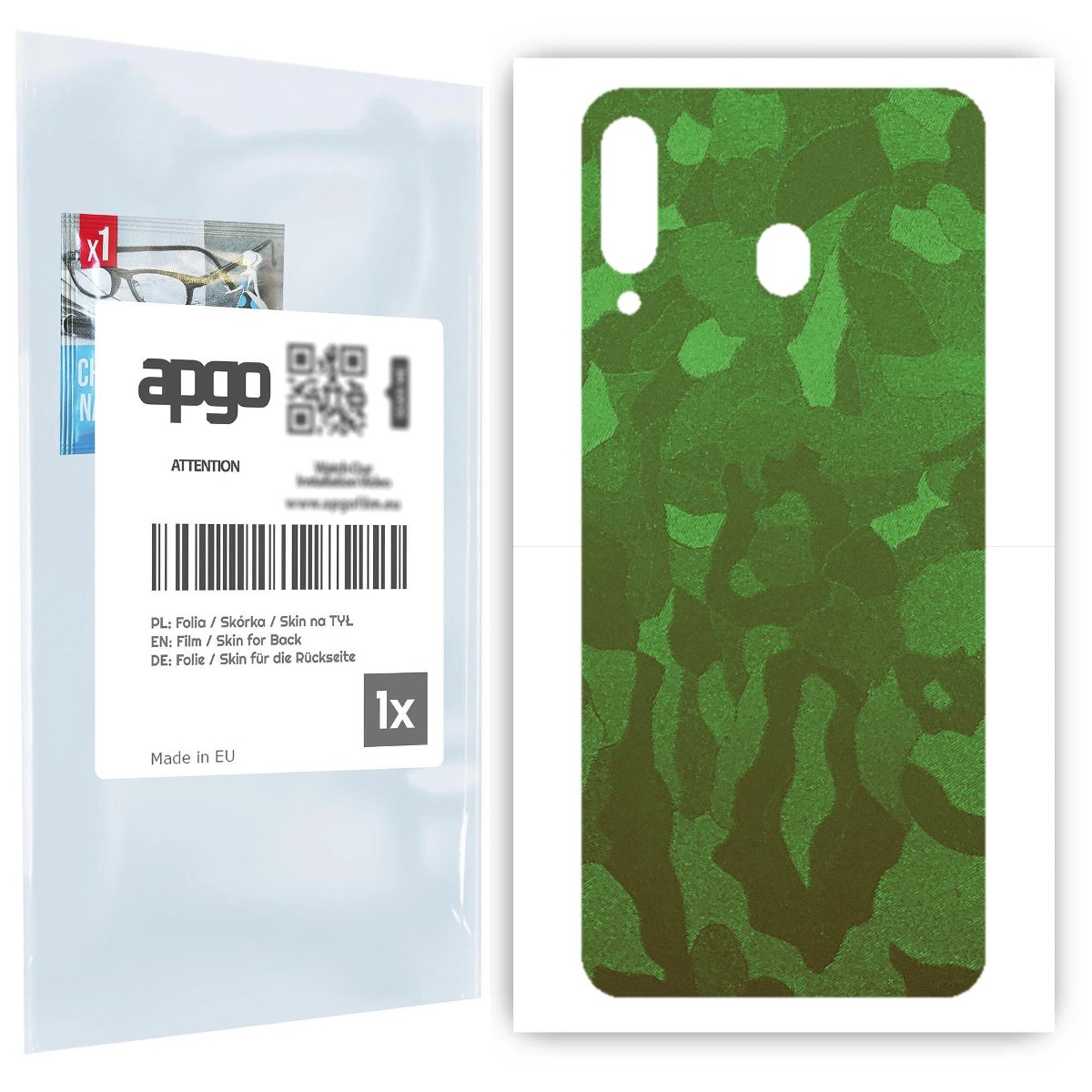 Folia naklejka skórka strukturalna na TYŁ do Samsung Galaxy M30 A40s -  Moro | Camo Zielony - apgo SKINS