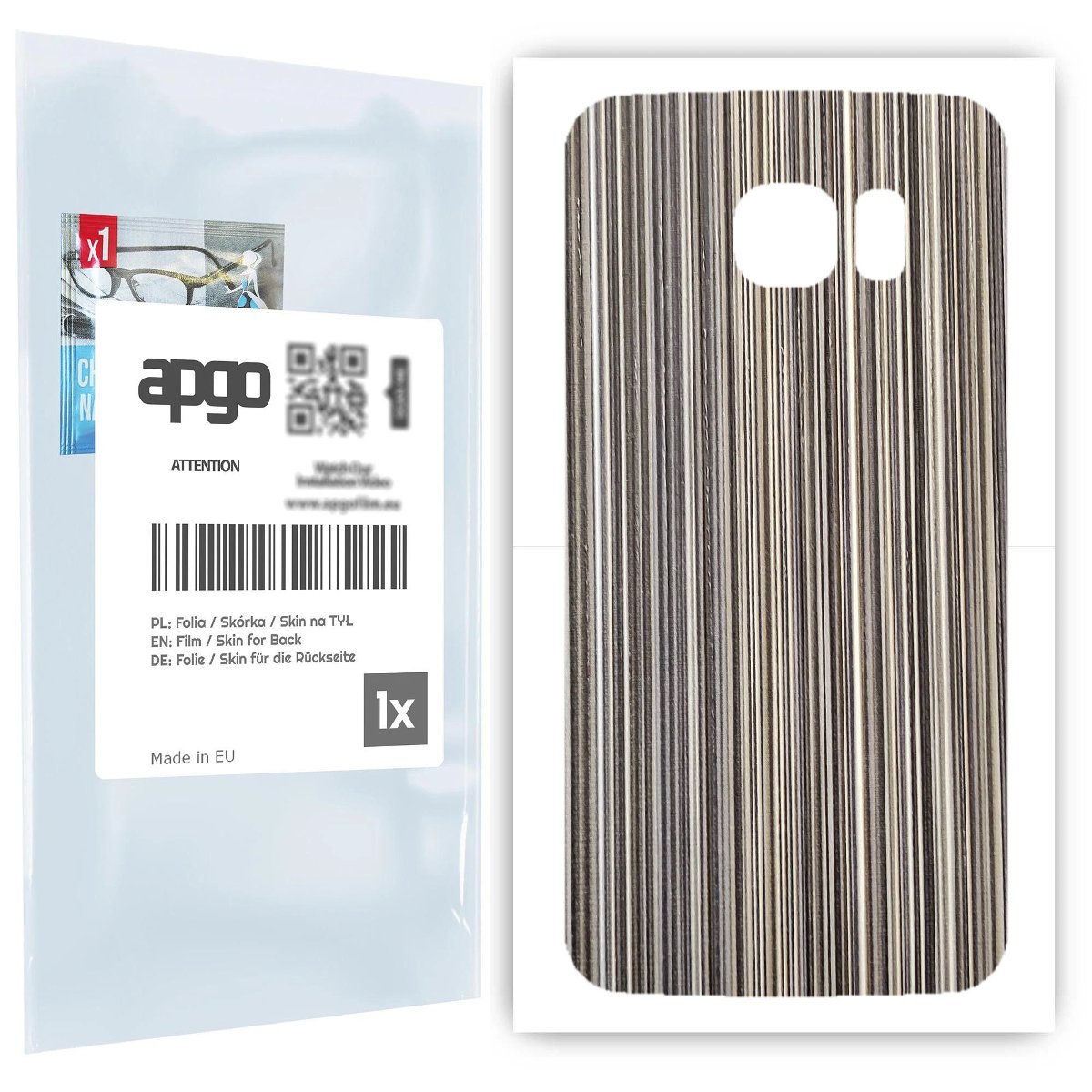 Folia naklejka skórka strukturalna na TYŁ do Samsung Galaxy S6 Edge SM-G925F -  Tkanina Paski Mix - apgo SKINS