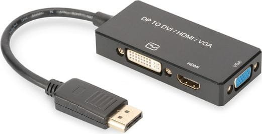 Ansmann AK-340418 002-S kabel DisplayPort 1-W-3 konwerter Czarny AK-340418-002-S