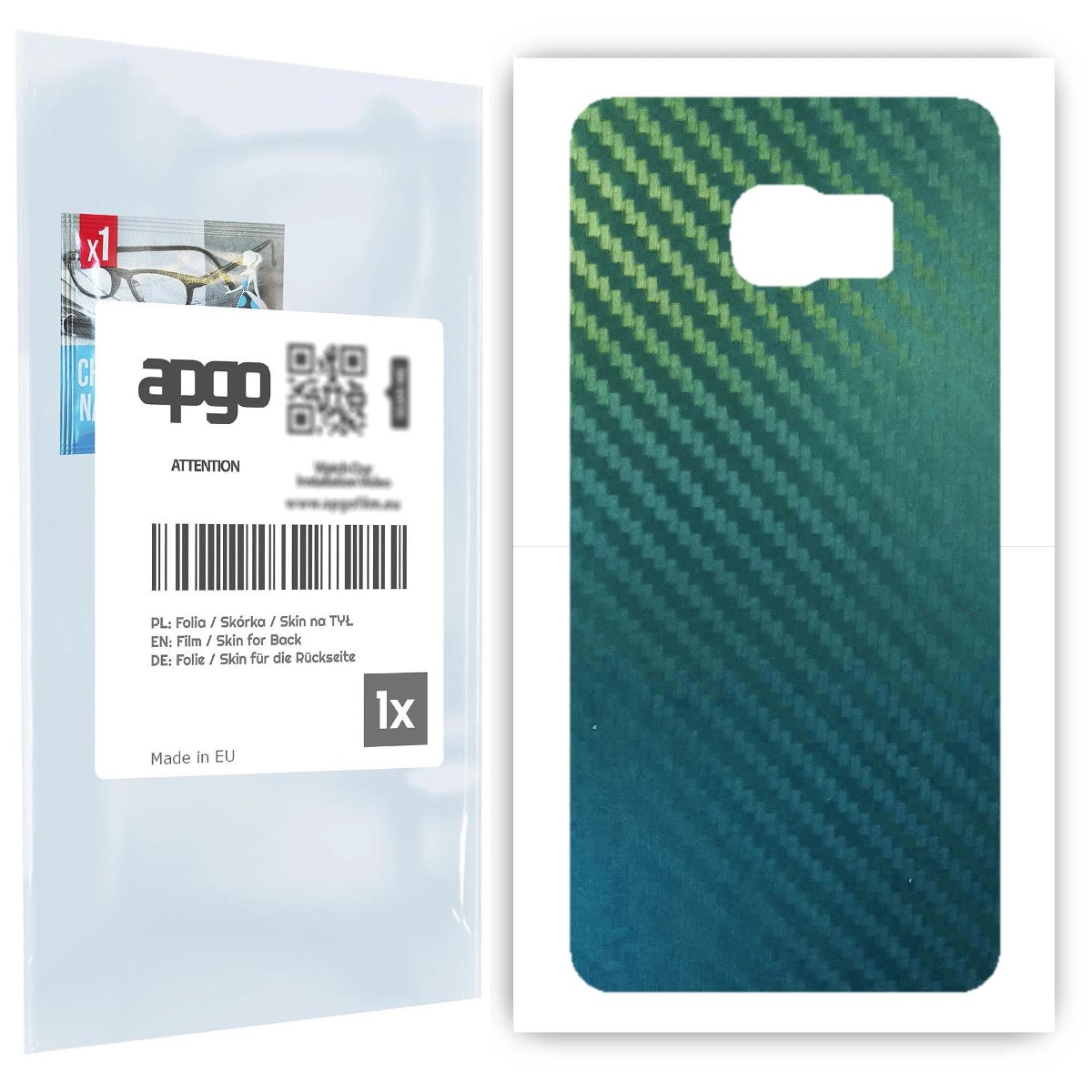 Folia naklejka skórka strukturalna na TYŁ do Samsung Galaxy S6 Edge+ SM-G928F -  Carbon Kameleon CAKA1 - apgo SKINS