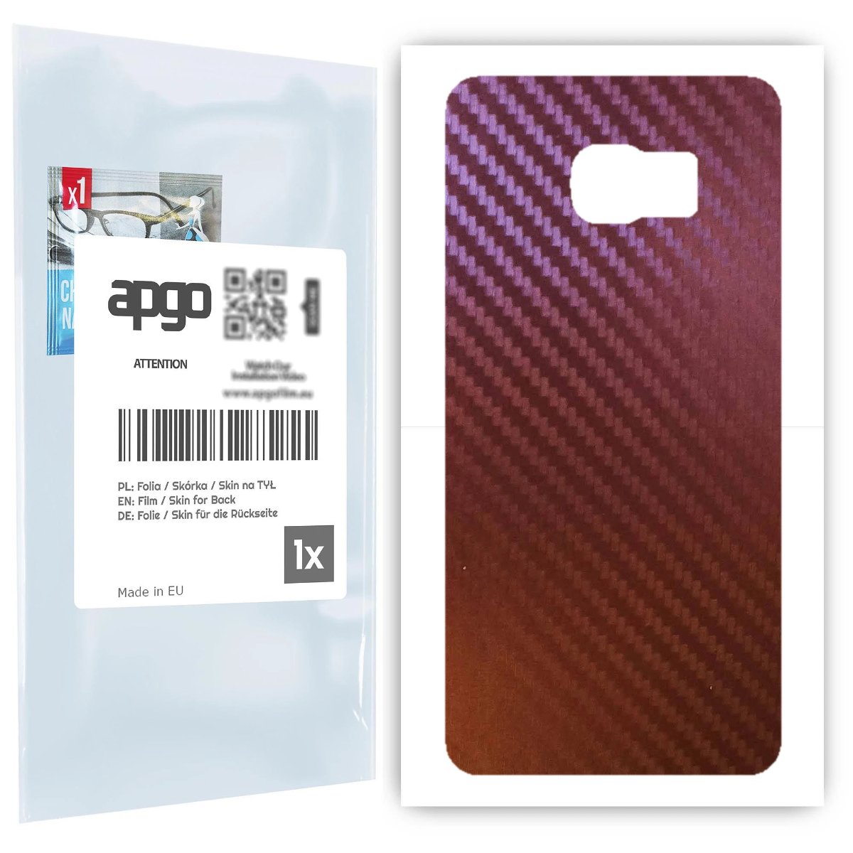 Folia naklejka skórka strukturalna na TYŁ do Samsung Galaxy S6 Edge+ SM-G928F -  Carbon Kameleon CAKA5 - apgo SKINS