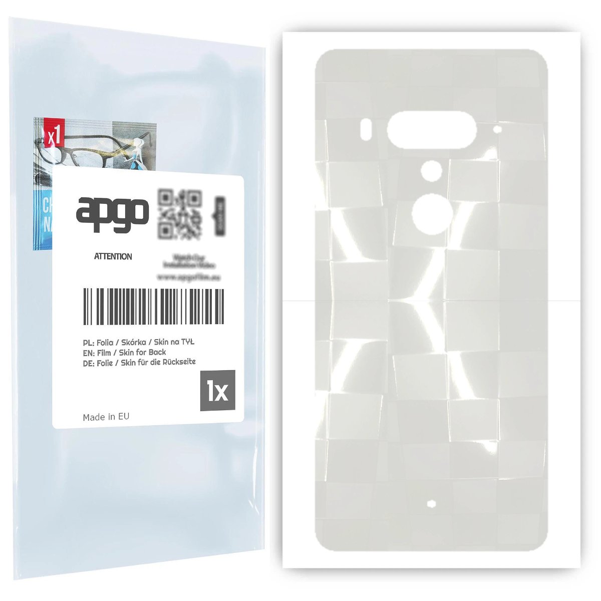 Folia hydrożelowa 3D naklejka przezroczysta na TYŁ do HTC U12+ - apgo hydrogel 3D TPU