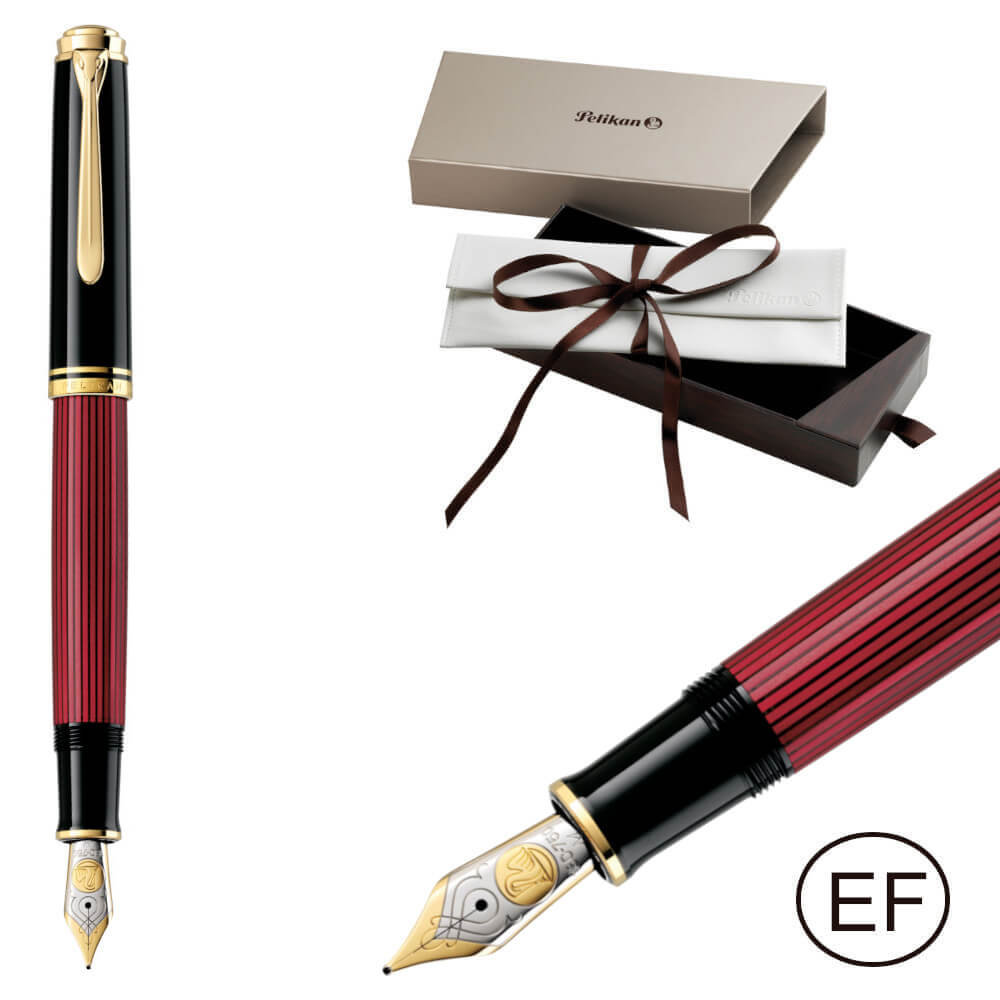 Pióro wieczne Souverän M800 tłoczek EF Black-Red PELIKAN
