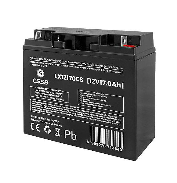 Akumulator żelowy CSSB 12V 17Ah