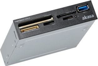 Akasa Wbudowany czytnik kart pamięci 8 9 cm 3 5) AK-ICR-27 czarny CompactFlash Typ I/II Memory Stick PRO Memory Stick PRO Duo Memory Stick MagicGate SD SDHC SDXC MMC MMCmobile M2 microSD