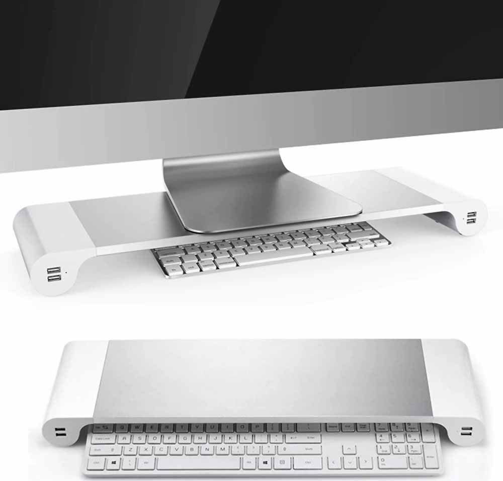 Alogy Alogy Podstawka stojak pod monitor laptopa z HUB 4x USB Srebrna uniwersalny