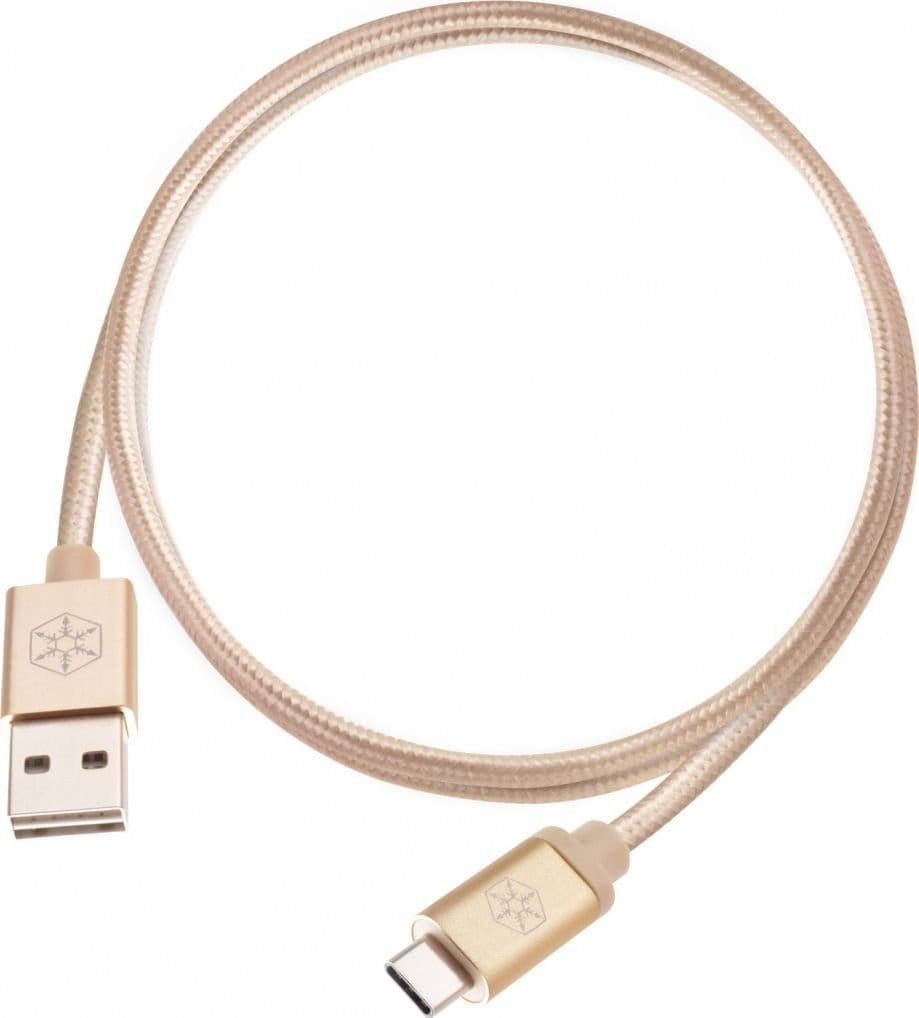 Zdjęcia - Kabel SilverStone  USB  USB-A - USB-C 1 m Złoty  (52029)