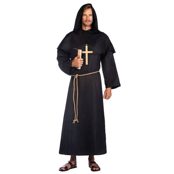 Amscan 9908815 dorosły czarny płaszcz mnichów plus rozmiar, unisex