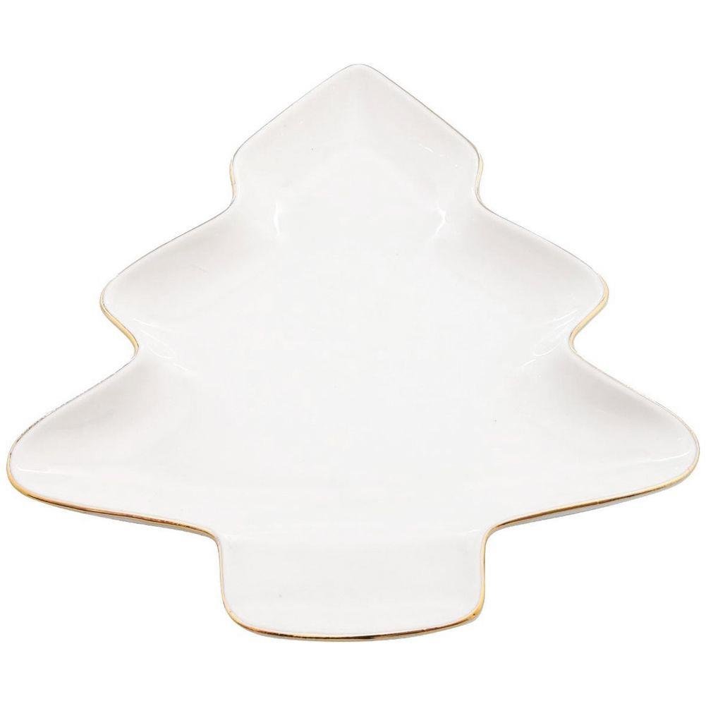 Talerzyk świąteczny choinka porcelanowy taca patera talerz święta Boże Narodzenie 20x16,5 cm kod: O-139095