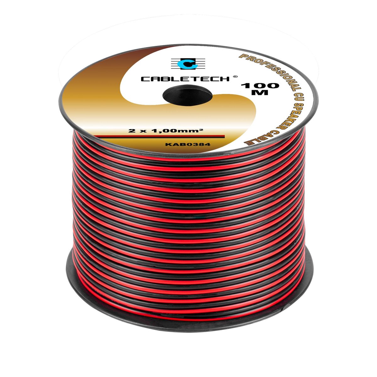 CABLETECH Kabel głośnikowy 1,0mm czarno-czerwony LEC-KAB0384