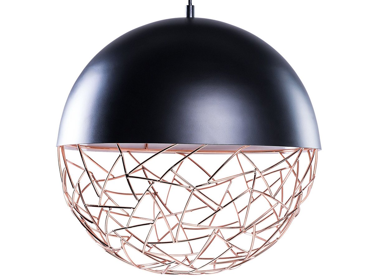 Beliani Lampa wisząca Lampa wisząca metalowa czarna PADMA