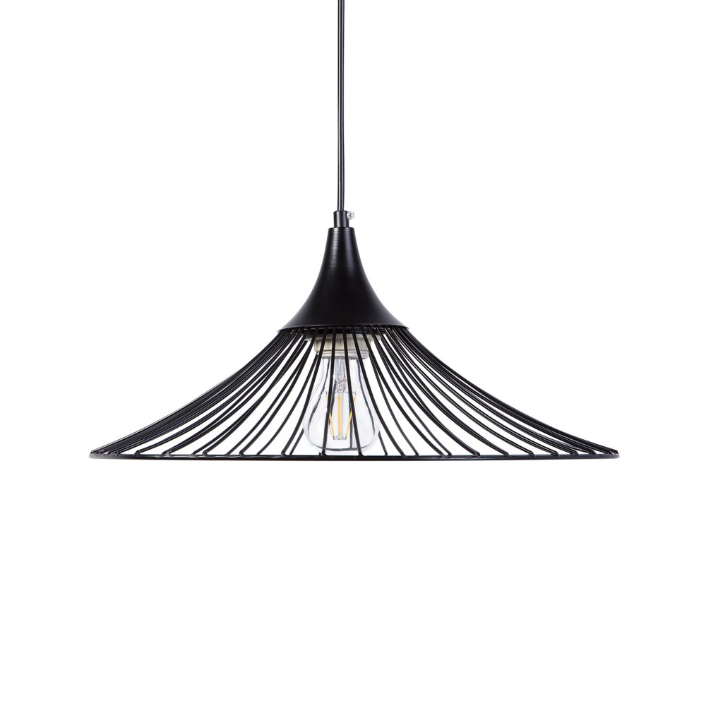 Beliani Lampa wisząca Lampa wisząca metalowa czarna GIONA 68954