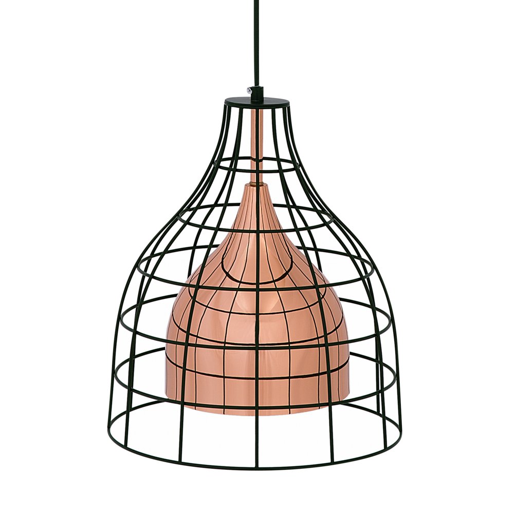 Beliani Lampa wisząca Lampa wisząca metalowa miedziana TRESA 69890