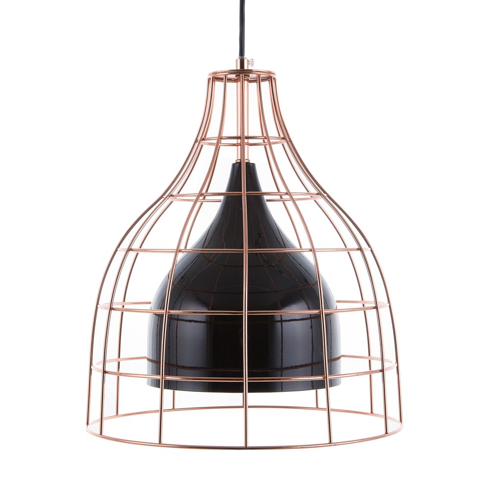 Beliani Lampa wisząca Lampa wisząca metalowa czarna TRESA 78705