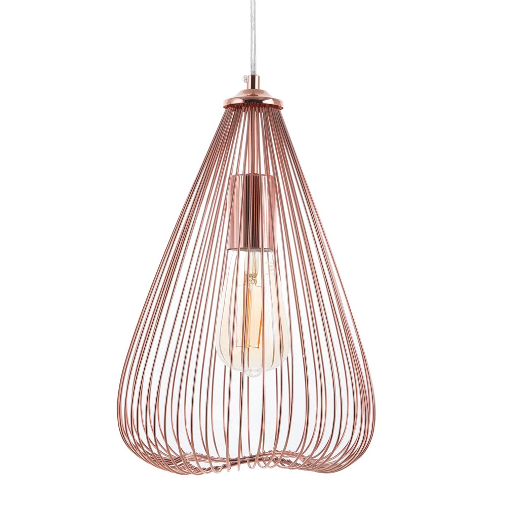 Beliani Lampa wisząca Lampa wisząca metalowa miedziana CONCA 79042