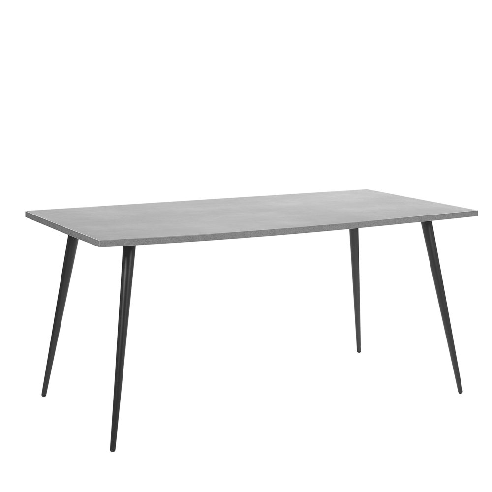 Beliani Stół do jadalni 160 x 80 cm efekt betonu z czarnym SANTIAGO