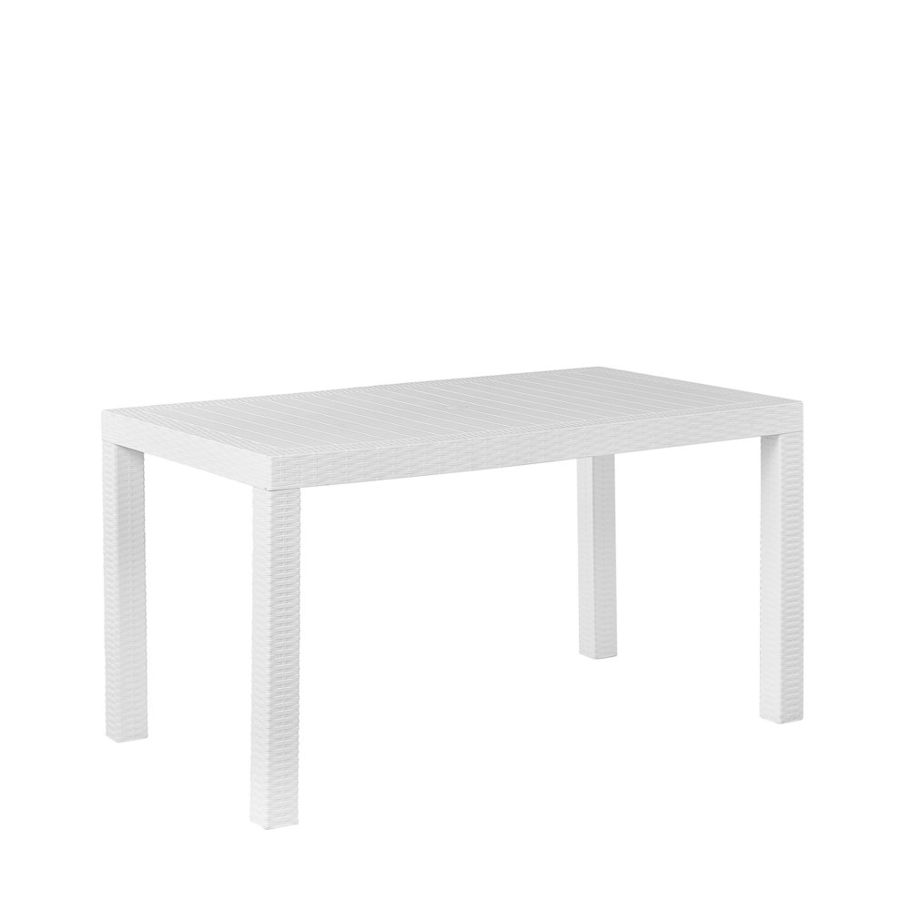 Shumee Stół ogrodowy 140 x 80 cm biały FOSSANO 265477