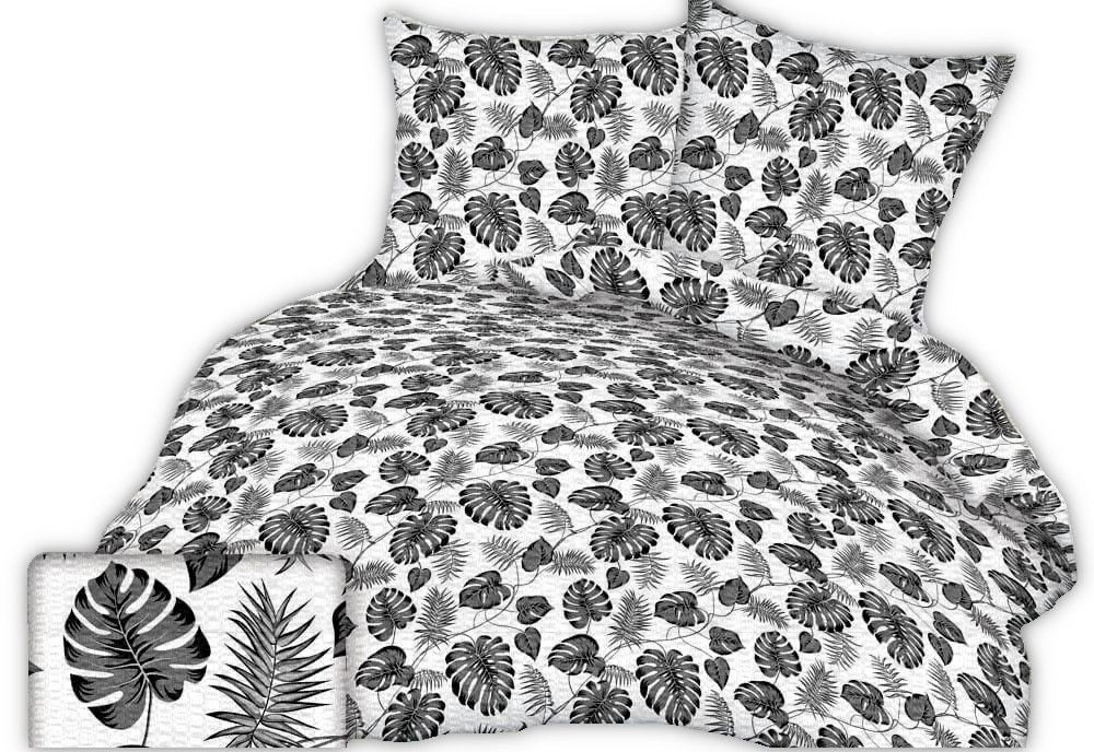 Pościel z kory 160x200 wzór egzotyczne liście 2