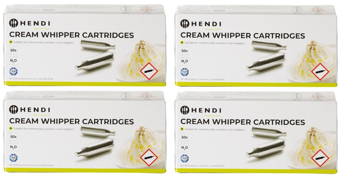 200x Naboje do bitej śmietany N2O | Hendi