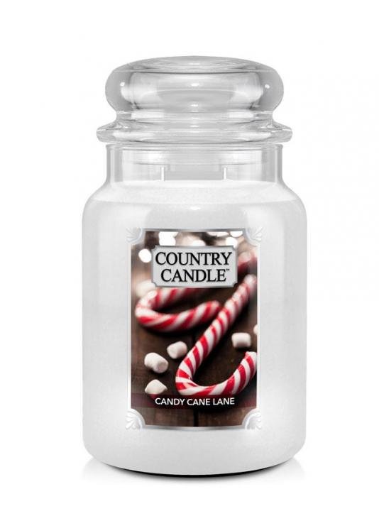 Świeca zapachowa COUNTRY CANDLE Candy Cane Lane, duży słoik, 680 g, 2 knoty