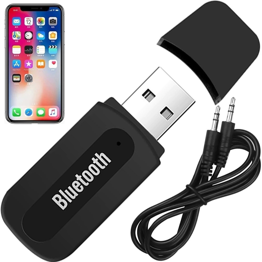 Odbiornik Dźwięku Adapter Bluetooth Usb + Aux Minijack