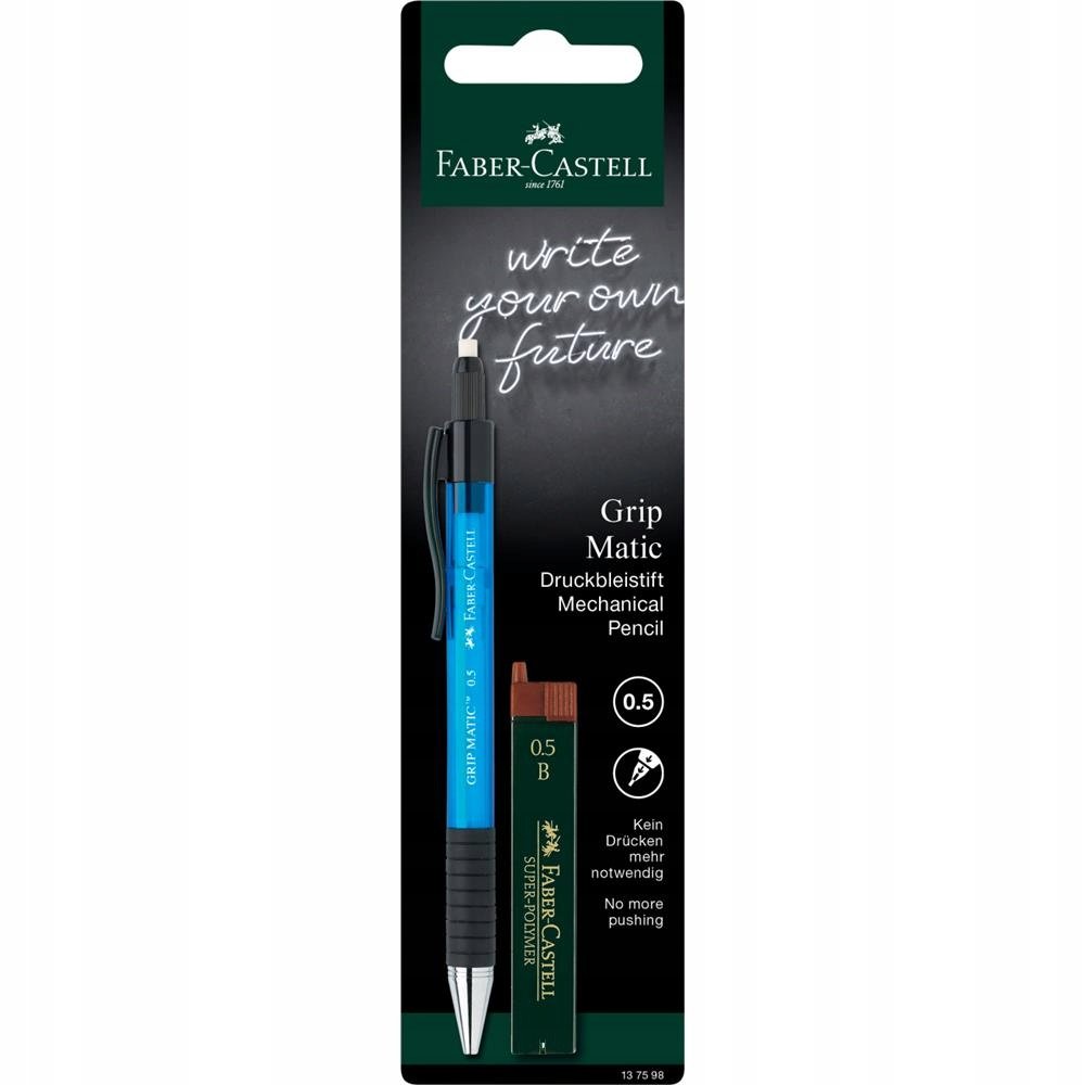 Faber-Castell 137598  ołówek mechaniczny Grip Matic, 0.5 MM, łącznie z 12 ersatzminen, sortowane kolorystycznie  brak możliwości wyboru koloru firmy 137598
