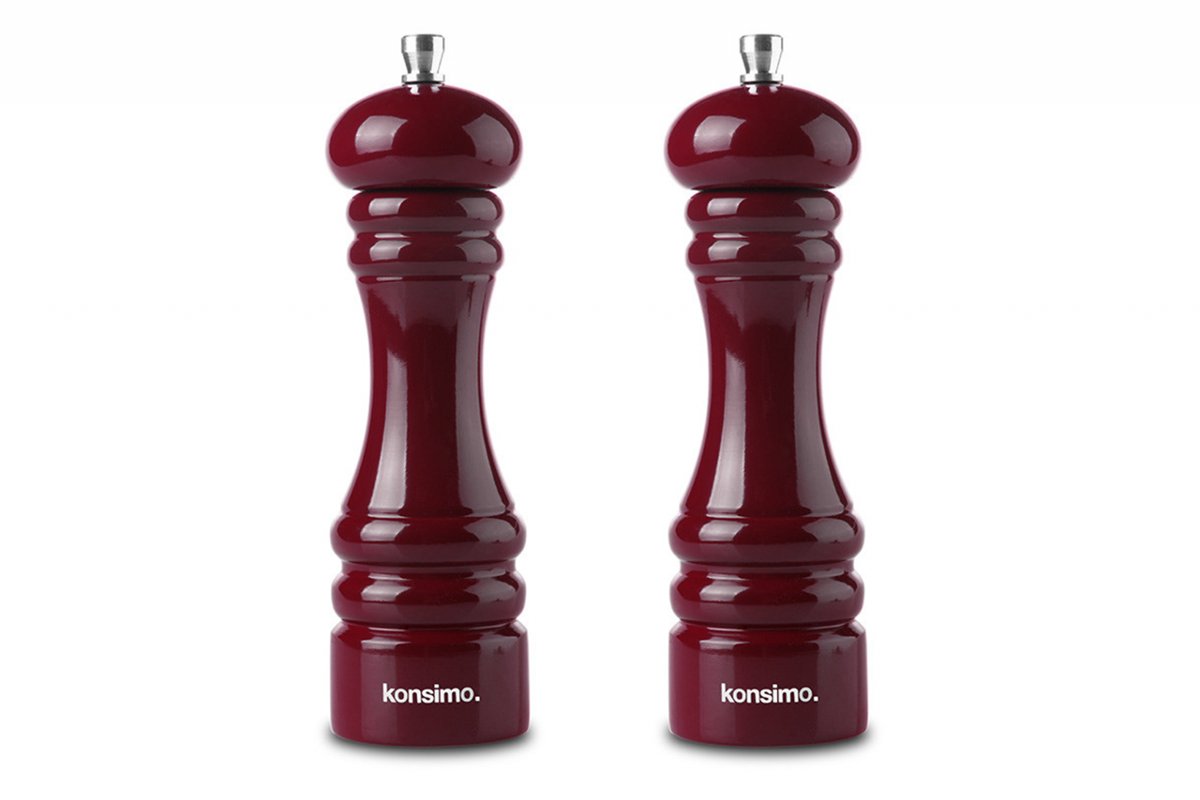 Zestaw młynków 18 cm, 2 szt. bordowy MILOS