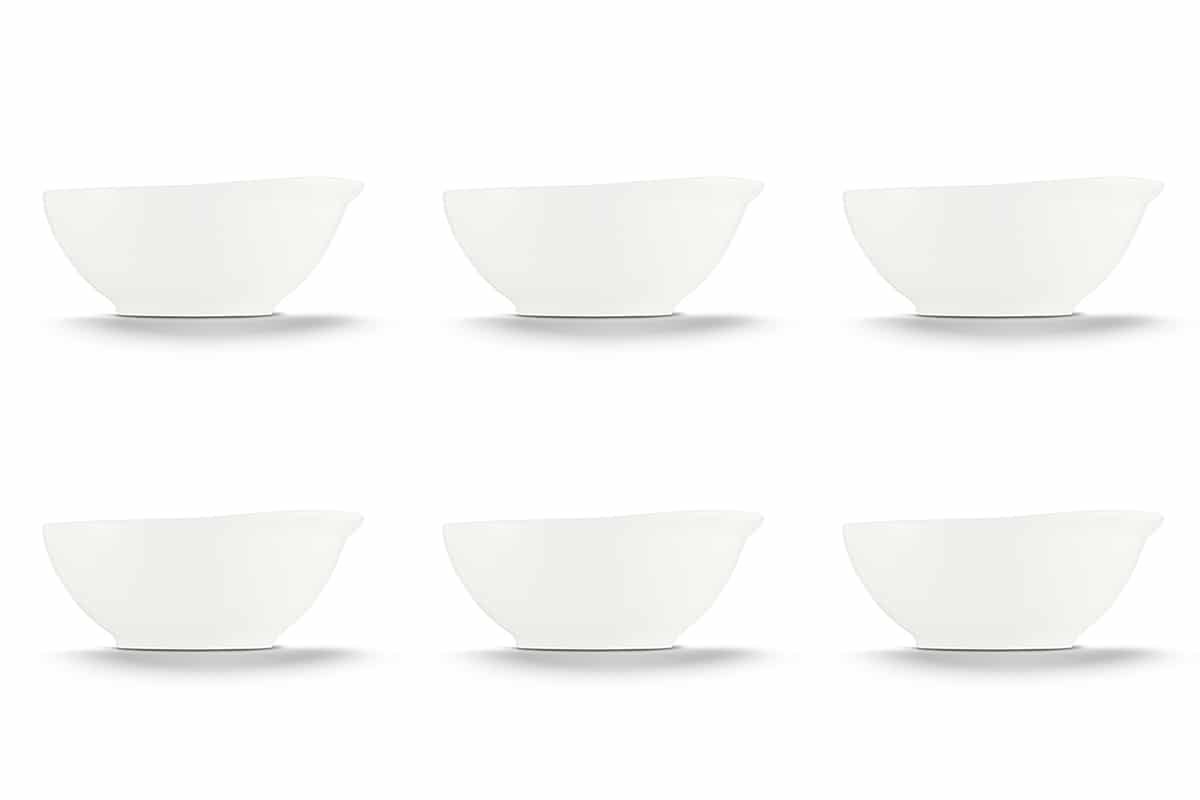 Zestaw misek porcelanowych dla 6 osób biały RESEDA