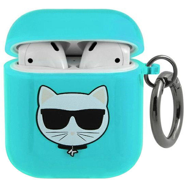 Apple Karl Lagerfeld Etui Karl Lagerfeld KLA2UCHFL AirPods cover niebieski/blue Choupette KLD562BLU