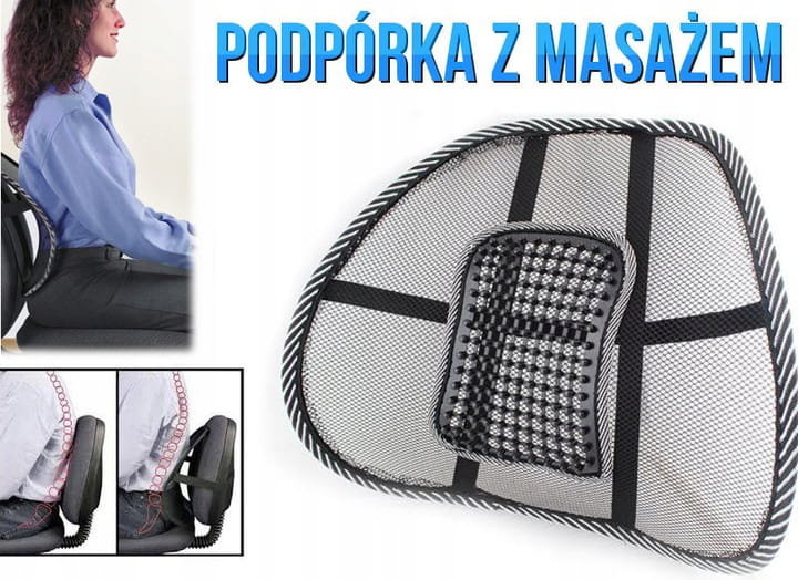 Podkładka Podpórka Lędźwiowa Pod Plecy z Masażem