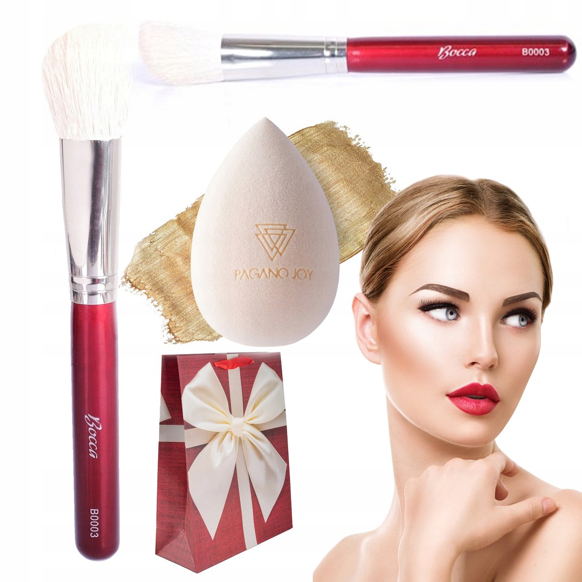 Zestaw PREZENTOWY Pędzel Gąbka Torebka