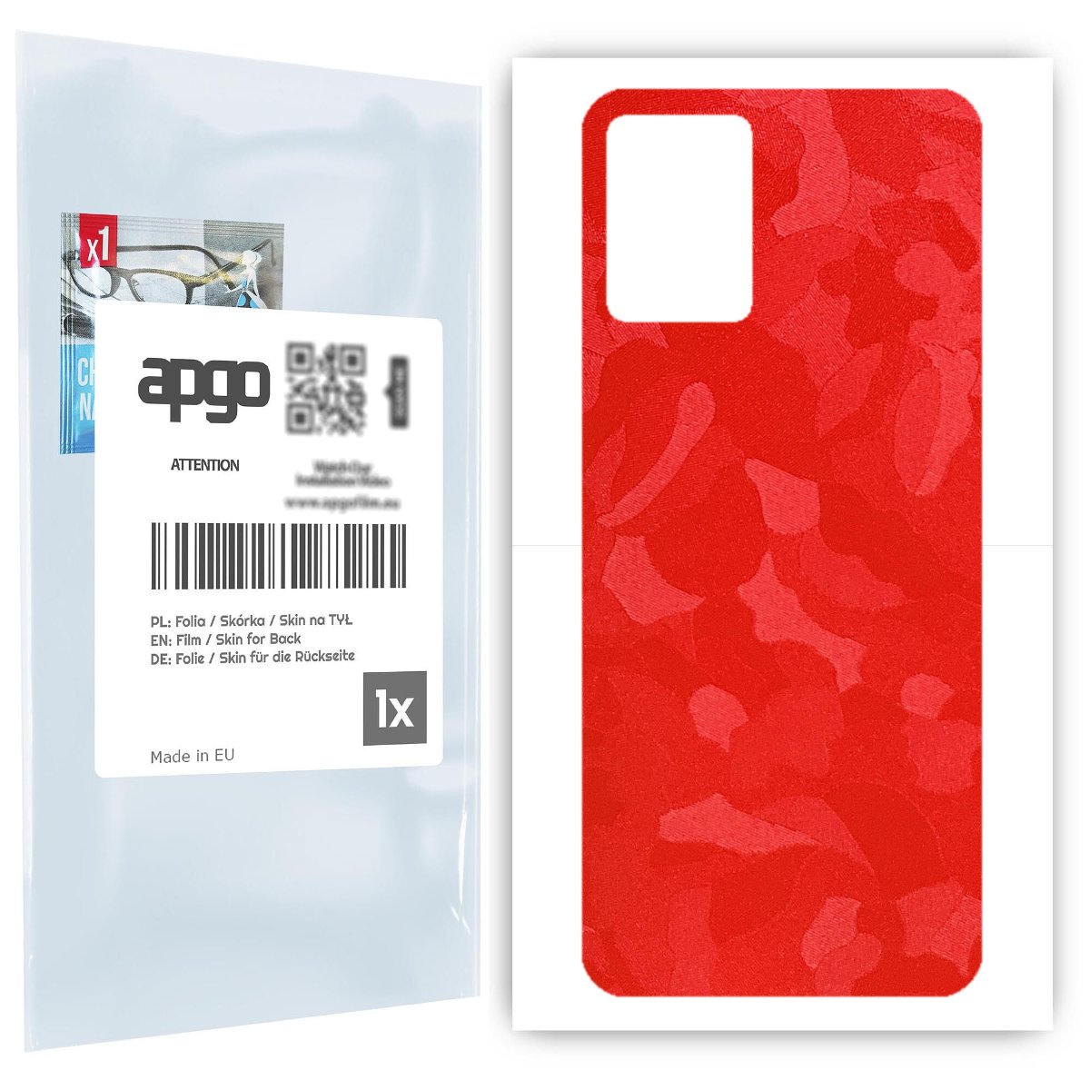 Folia naklejka skórka strukturalna na TYŁ do Vivo Y21s -  Moro | Camo Czerwony - apgo SKINS