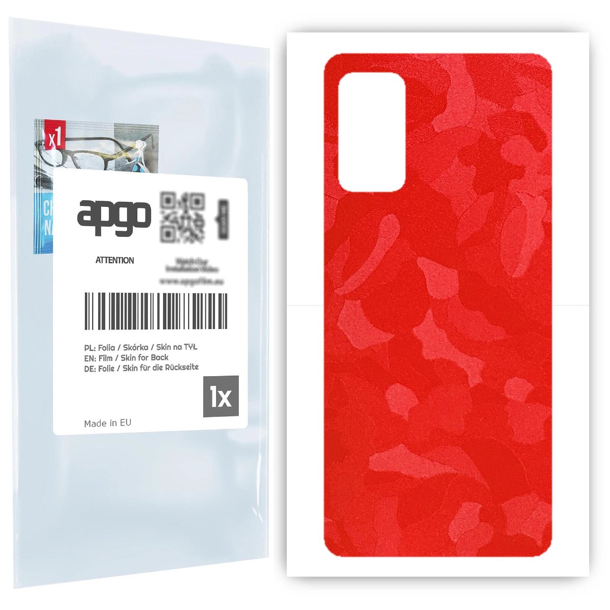 Folia naklejka skórka strukturalna na TYŁ do Samsung Galaxy M52 -  Moro | Camo Czerwony - apgo SKINS