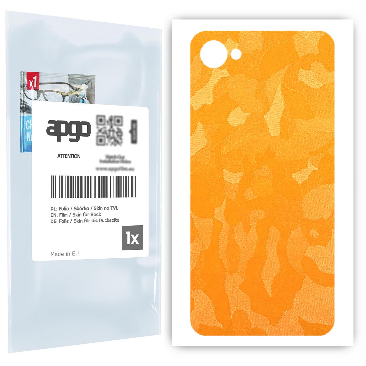 Folia naklejka skórka strukturalna na TYŁ do HTC Desire 12 -  Moro | Camo Żółty - apgo SKINS