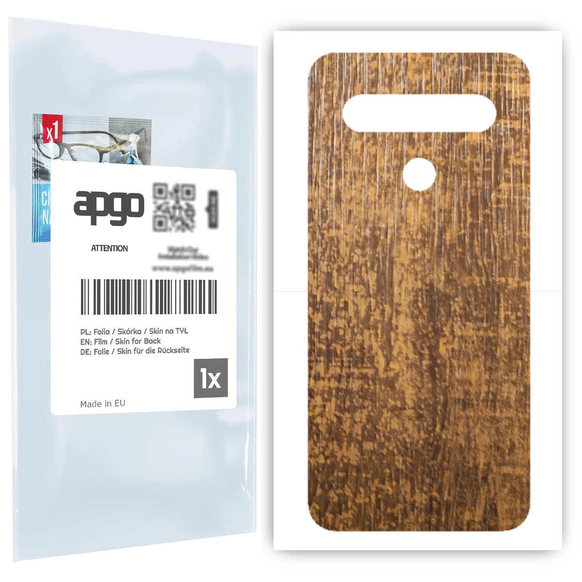 Folia naklejka skórka strukturalna na TYŁ do LG K61 -  Drewno Dąb Stary - apgo SKINS