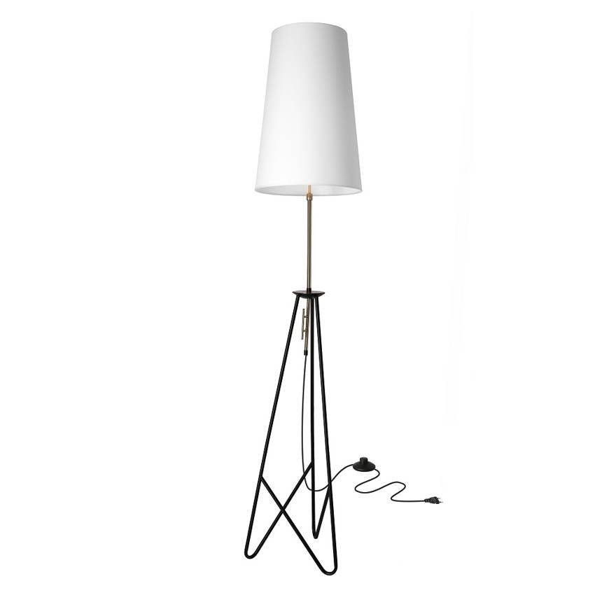 Metalowa lampa stojąca z białym abażurem 51-07322 z serii TAFLO 