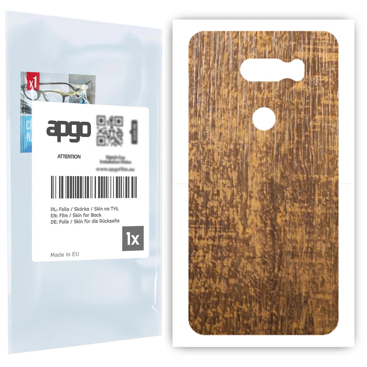 Folia naklejka skórka strukturalna na TYŁ do LG V30 -  Drewno Dąb Stary - apgo SKINS