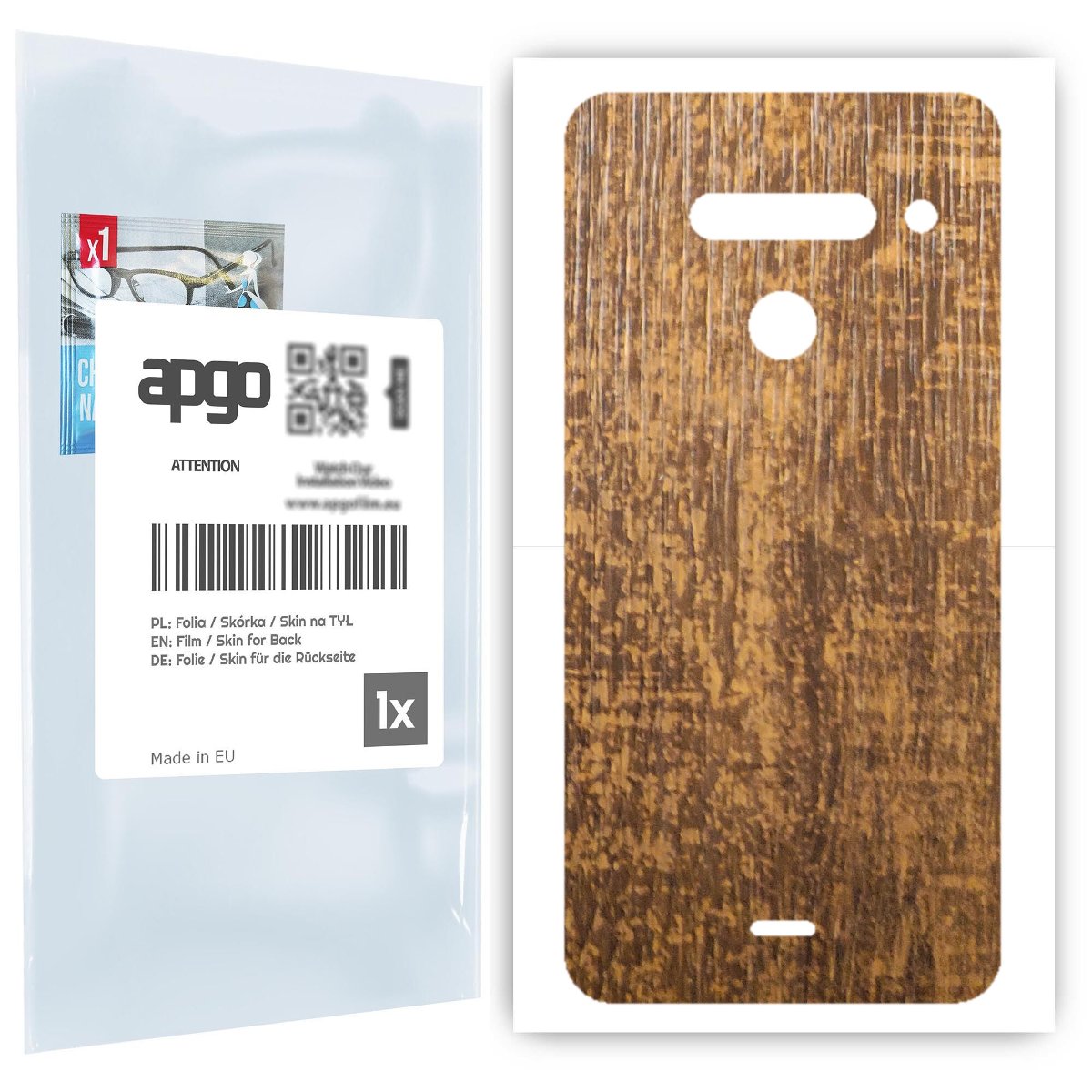 Folia naklejka skórka strukturalna na TYŁ do LG V50 ThinQ 5G -  Drewno Dąb Stary - apgo SKINS