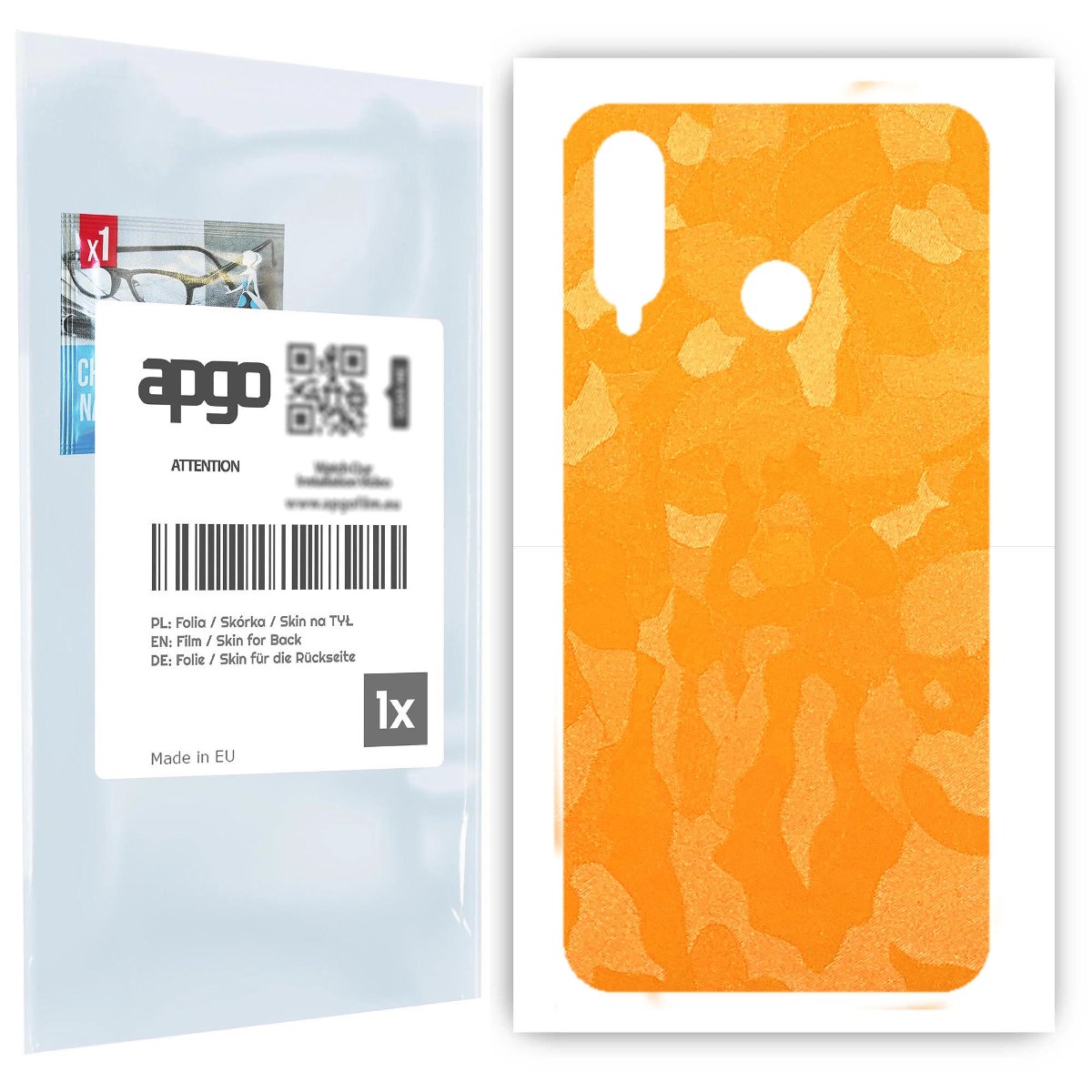 Folia naklejka skórka strukturalna na TYŁ do Huawei P30 lite -  Moro | Camo Żółty - apgo SKINS